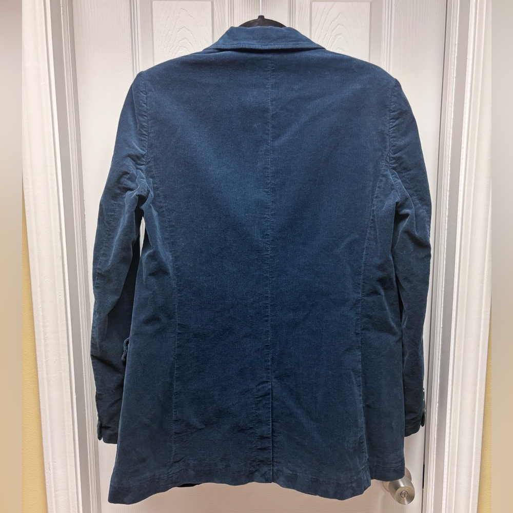 Piazza Sempione Blue Corduroy Double-Breasted Blazer – Size 44 (Made in Italy) - Picture 12 of 15